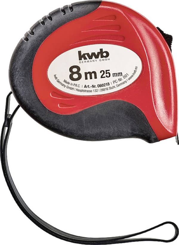 kwb 060218 Målebånd 8m stål, plast