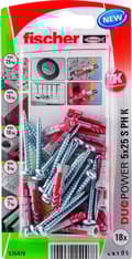 Miniatyrbild 1 av 8: Fischer plugg Duopower med pannhuvudskruv 5x25mm (per 18 stycken)