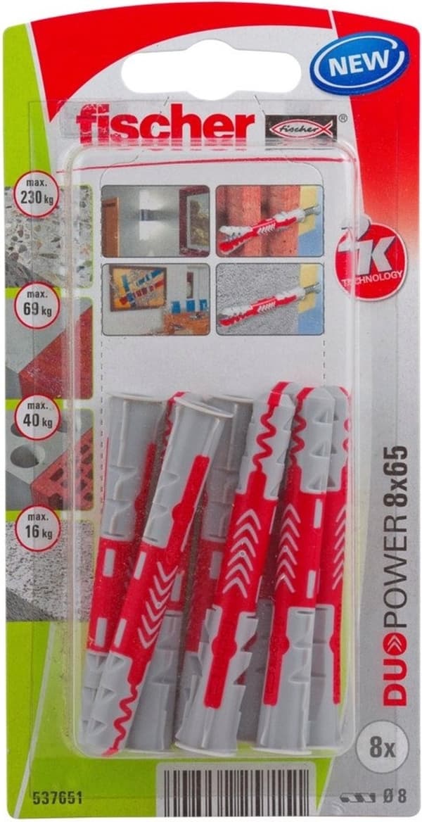 Fischer stik Duopower 8x65mm (pr. 8 stk.)