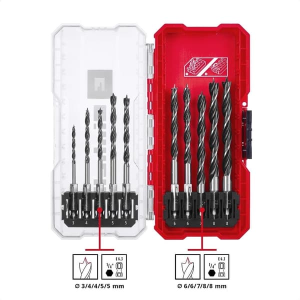 Einhell 108733 Træspiralpanelsæt 10 styk 3 mm, 4 mm, 5 mm, 6 mm, 7 mm, 8 mm 1 sæt(er)