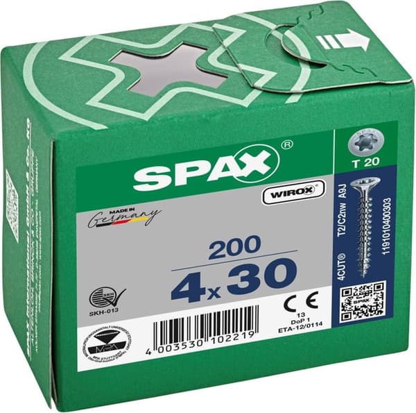 Spax spånpladeskrue Forzinket Torx 4,0 x 30 (200)