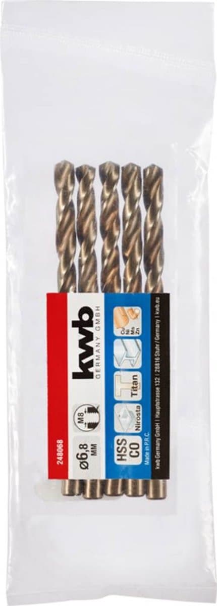 kwb 248068 HSS spiralbor 1 stk Gear borepatron 6,8 mm 1 stk (248068)