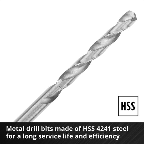 Einhell 108723 spiralborrset i metall 10 delar 2 mm, 2,5 mm, 3 mm, 3,5 mm, 4 mm, 4,5 mm, 5 mm, 5,5 m
