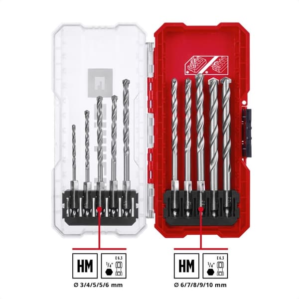 Einhell 108743 Værktøj Stål Sten spiralbor sæt 10 stykker 3 mm, 4 mm, 5 mm, 6 mm, 7 mm, 8 mm, 9