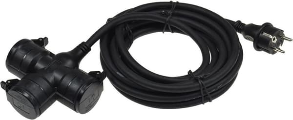 ChiliTec 3-vejs fordeler til udendørs 5m IP44 H07RN-F3G1.5mm² (22351)