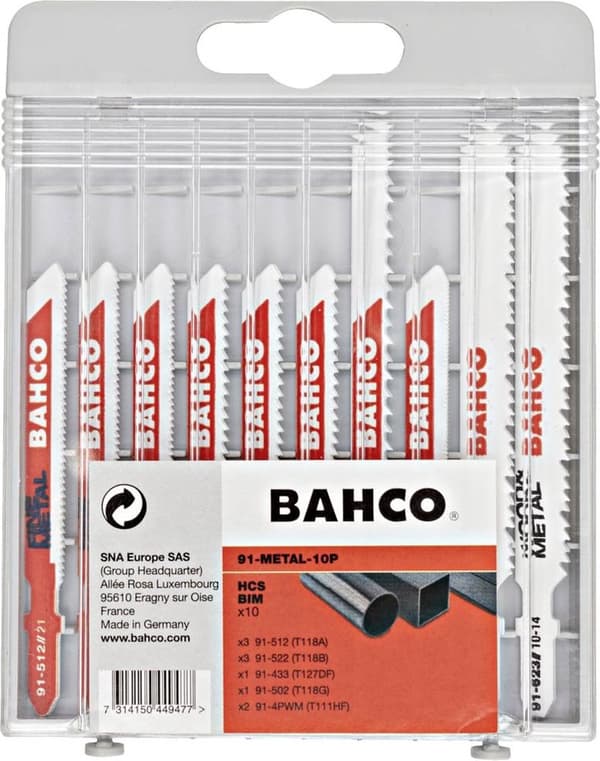 Bahco 91-METAL-10P sticksågsbladssats för metall, 10 delar 1 set(ar)