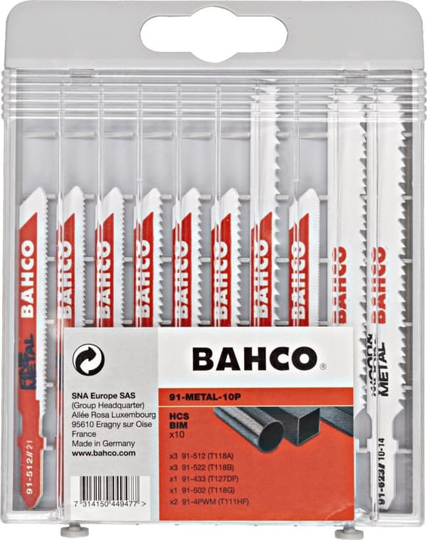 Bahco 91-METAL-10P sticksågsbladssats för metall, 10 delar 1 set(ar)
