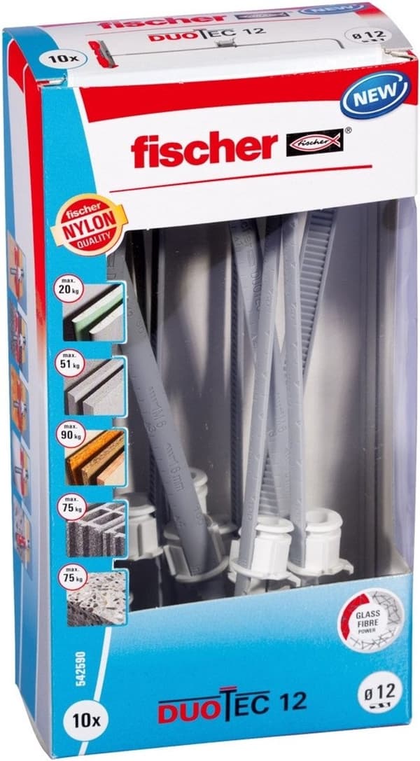 Fischer DUOTEC 12 LD Hul vægprop 542590 10 stk