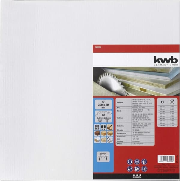 kwb 589359 rundsavklinge 250 x 30 mm 1 stk (589359)