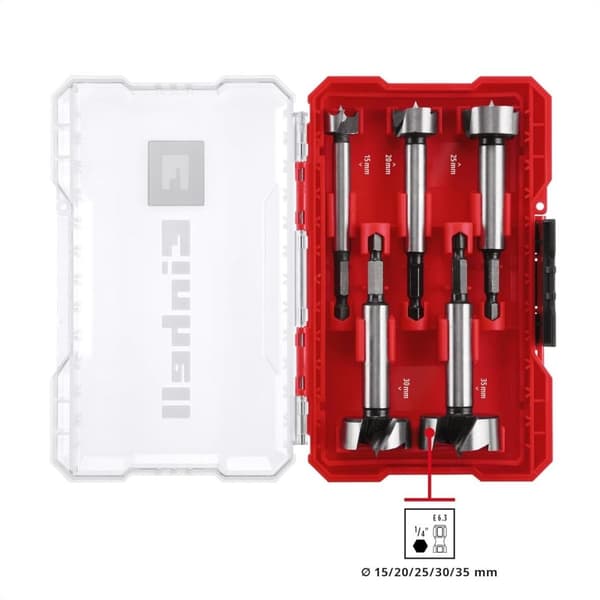 Einhell 706003 Forstner boresæt 15 mm, 20 mm, 25 mm, 30 mm, 35 mm 1 sæt