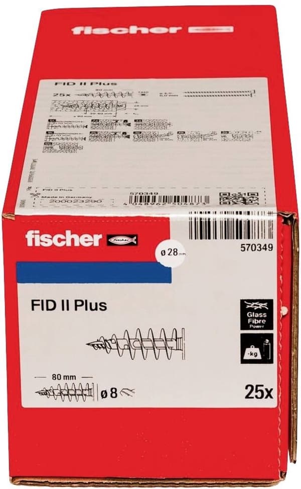 Fischer FID II Plus isoleringsmateriale dyvel 80 mm 570349 25 stk.