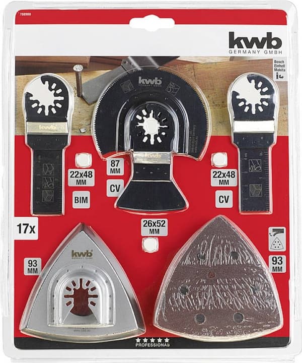 KWB såg- och slipbladssats för multiverktyg - 17 delar - 708900