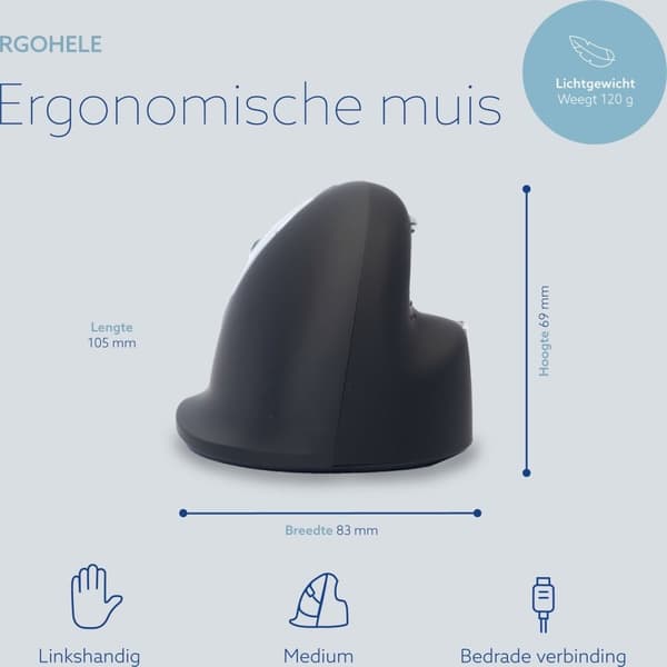R-Go Tools HE Mouse Left Medium
