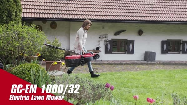 Einhell GC-EM 1000/32 elektrisk plæneklipper, justerbart håndtag, med klippehøjdejustering, 1000