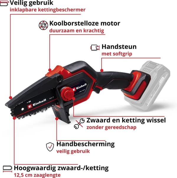 Einhell 4600040 batteri motorsav GE-PS 18/15 Li BL-Solo Power X-Change 18 V Li-Ion (4600040)