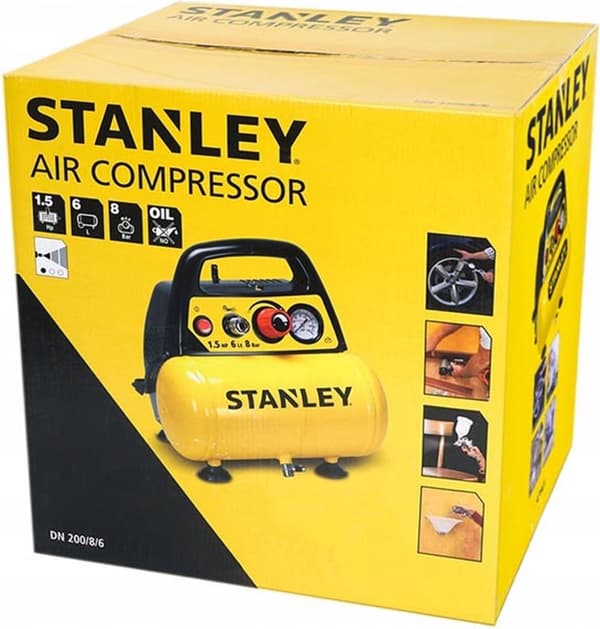 STANLEY – DN200/8/6 luftkompressor – 8 bar – Oliefri