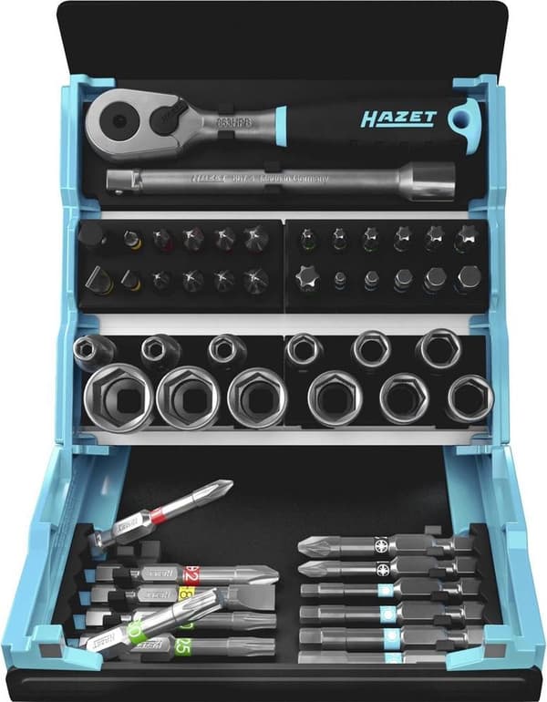 Hylsnyckelset - sexkant 6,3 mm / fyrkant 6,3 mm - 51 stycken