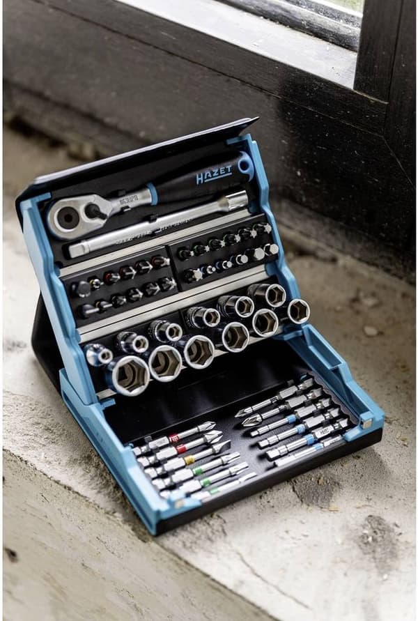 Hylsnyckelset - sexkant 6,3 mm / fyrkant 6,3 mm - 51 stycken