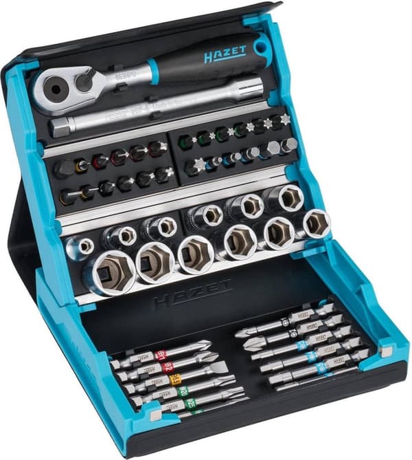 Hylsnyckelset - sexkant 6,3 mm / fyrkant 6,3 mm - 51 stycken