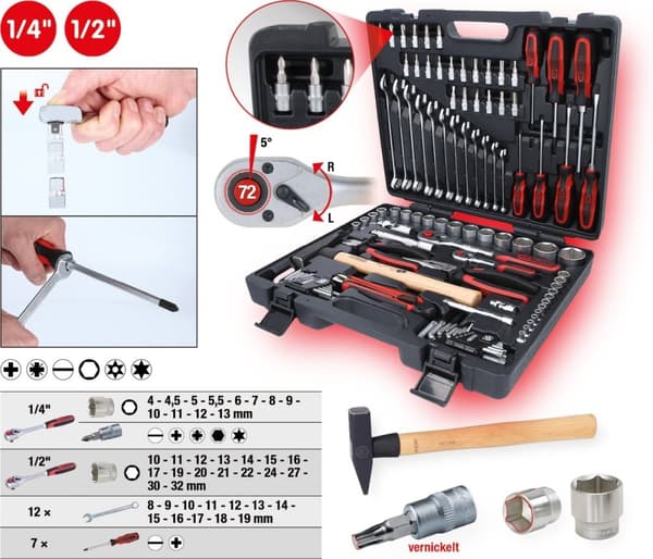 KS Tools Universal sivhyldesæt med dobbelt og bits 97 stk. 917.0797