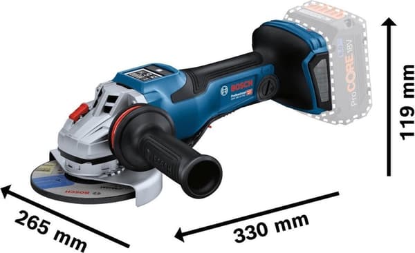 Bosch Professional GWS 18V-15 PSC vinkelsliber - BITURBO - Uden 18V batteri og oplader