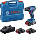 Miniatyrbillede 6 af 6: Bosch akku boremaskine GSR 18V-45 Professional 18Volt blå/sort 3x Li-Ion batteri (0615A5002N)