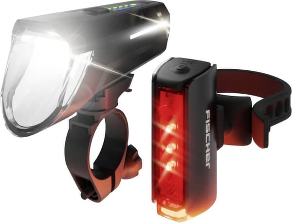 FISCHER BICYCLE PLUS 110 + TWIN STOP Cykelljusset LED Svart