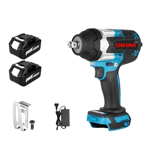 Elektrisk Slagskruvdragare, 1800N.M Max. Moment, Borstlös Motor, 7000rpm Hastighet,1 Batteri EU Kontakt A 2 Battery EU Plug A