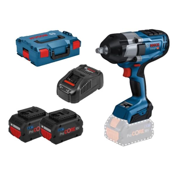 Boulonneuse 18V GDS 18V-1000 Professional + 2 batterier Procore 8 Ah + laddare + L-Boxx 136 - BOSCH - 06019J8302
