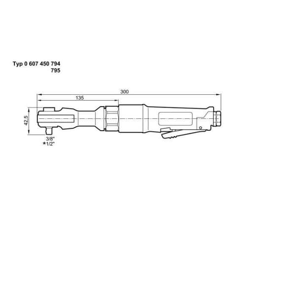 Bosch 0607450794, 480 l-min, 60 Nm, 6,3 bar, M10, Svart, Blå, CE