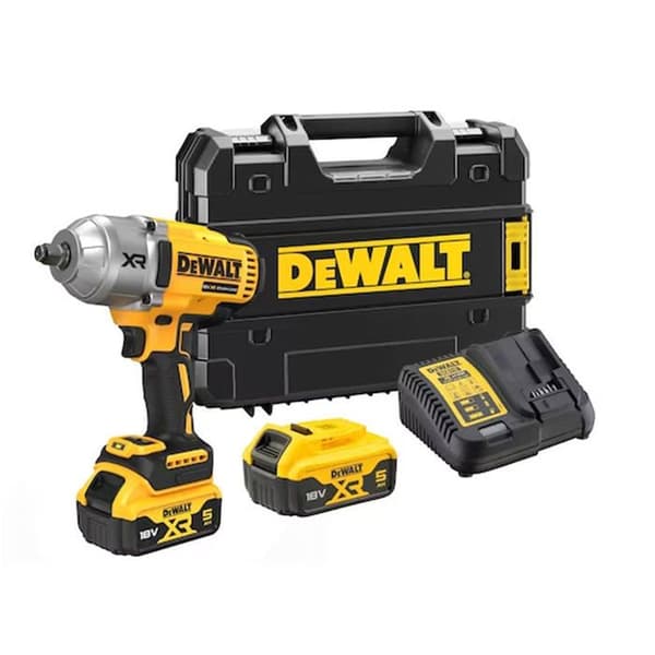 ½” DEWALT XR 18V Borstlös slagnyckel 1396 Nm - 2 batterier 5,0 Ah, laddare - DCF900P2T-QW