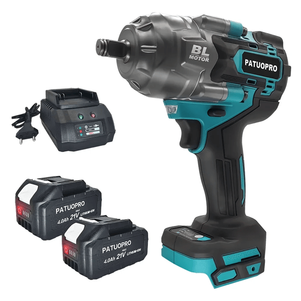 Batteridriven Slagskruvdragare, 2200N.m Moment, 3600 RPM Hastighet,2ST 4.0Ah Batteri, EU