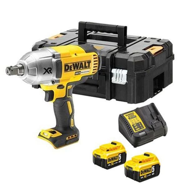 DEWALT XR Slagnyckel 18V 5Ah Li-Ion 3 hastigheter levereras med 2 batterier i TSTAK-låda, klämbar och stapelbar