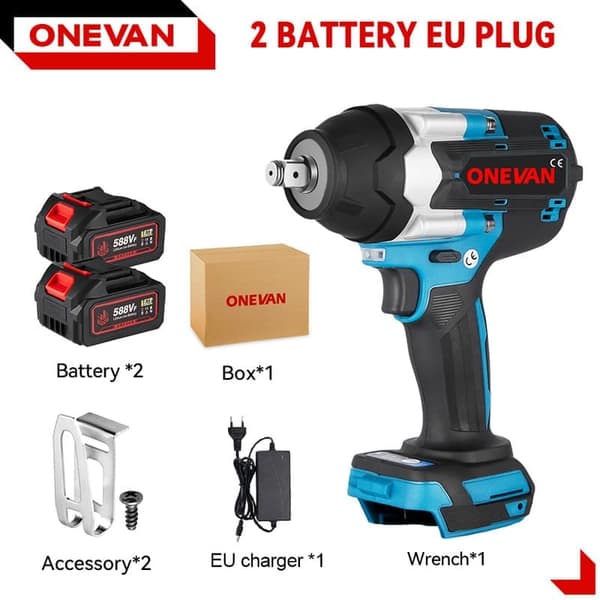 ONEVAN Skiftnycklar Elektrisk Mutterdragare med Batterier Sladdlös Mutterdragare DIY