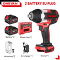 Miniatyrbild 2 av 5: ONEVAN Borstlös Elektrisk Mutterdragare 1/2 Tum Sladdlös Momentnyckel Skruvdragare Med 2 batterier