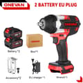 Miniatyrbild 2 av 5: ONEVAN Borstlös Elektrisk Mutterdragare med 2 Batterier 1/2 tum Sladdlös skruvdragare