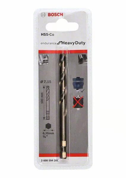 Bosch Endurance for HeavyDuty HSS-Co - esiporanterä - metallille, ruostumaton teräs - 7,15 mm - pituus: 105 mm