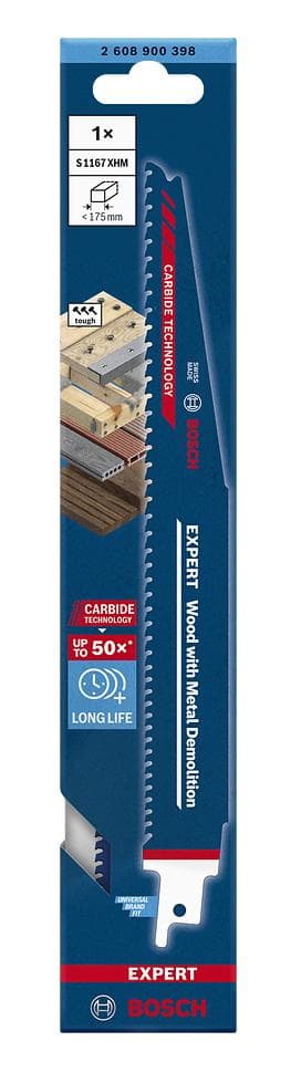 Bosch Tilbehør 2608900399 EKSPERT “Træ med Metal Demolition” S 1167 XHM savklinge, 3 stk Savklinge længde 225 mm 3 stk.