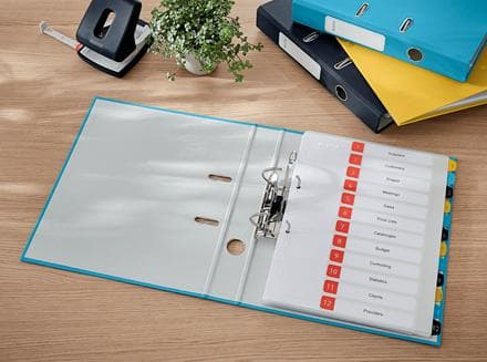 LEITZ plastfolder Cosy Soft-Touch, DIN A4, 52 mm, blå utan kantskydd, gjord av grå kartong med soft-touch yta, - 1 st (1062-00-61)