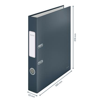 LEITZ plastmapp Cosy Soft-Touch, DIN A4, 52 mm, grå utan kantskydd, tillverkad av grå kartong med mjuk yta, - 1 st (1062-00-89)