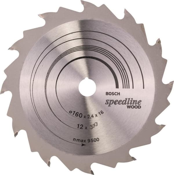 Bosch Speedline Wood Rundsavklinge - 160 x 16 x 2,4 mm - 12 tænder