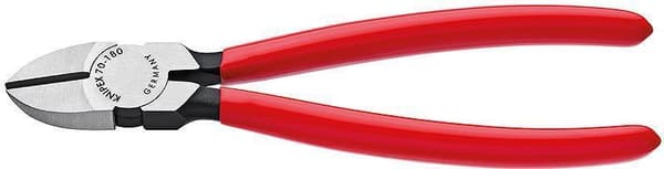 Knipex 70 01 180. Type: diagonalskærere, materiale: kromvanadiumstål, håndtagsmateriale: plast. Længde: 18 cm, vægt: 200 g (70 01 180)