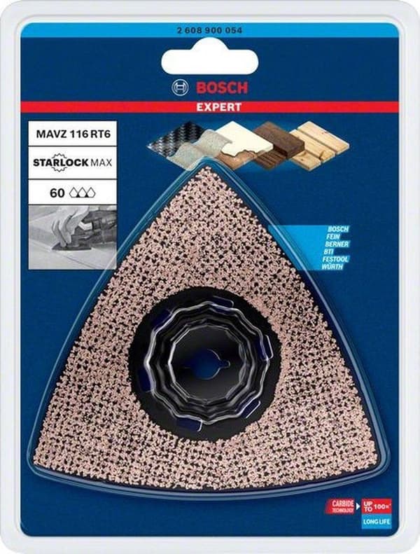 Bosch Expert MAVZ 116 RT6 - hiomalevy - monikäyttöisiin sovelluksiin, havupuu, lehtipuu, kuituvahvisteiset muovit, lasikuituvahvistettu muovi, maali p
