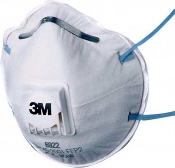 3M andningsmask 8822 FFP2NRD med ventil vid 10xAGW-värde EN149:2001+A1:2009 (8822)