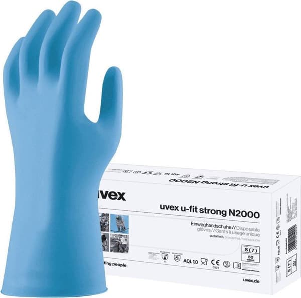 Uvex 6096207 u-fit stærk N2000 Kemikaliebestandig handske Størrelse (handsker): S EN 374 50 stk.
