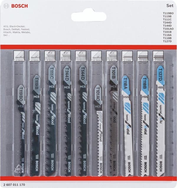 Bosch 2607011170 10-osainen pistosahanteräsarja