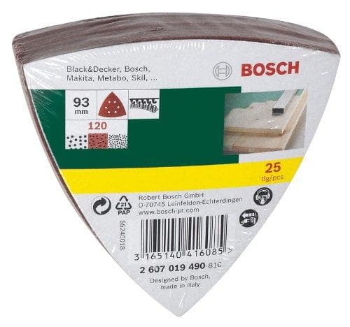Bosch 25-delt slibepladesæt til deltapudsere - korn 120