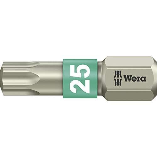 Wera TORX® rustfrit stål bits 25 mm 05 071035 001 T 25 6,3 mm (1/4") sekskant DIN 3126-C 6,3, ISO (05 071035 001)