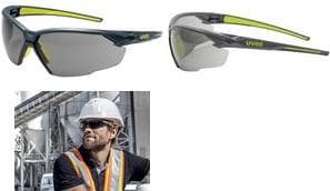 uvex suXXeed sikkerhedsbriller, linsefarve: grå sikkerhedsbriller, brillefarve: antracit/lime, materiale: PC, - 1 stk (9181281)