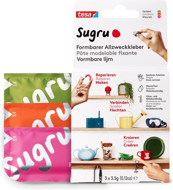 tesa® Sugru 3 Rosa/Orange/Grön
